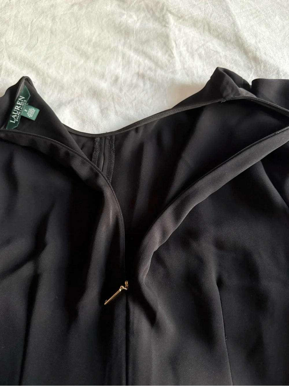 NWOT Ralph Lauren Black Flutter Sleeve Keyhole Jumpsuit Cropped Wide Leg Sz 2